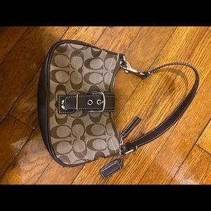 Brown coach small demi hobo bag